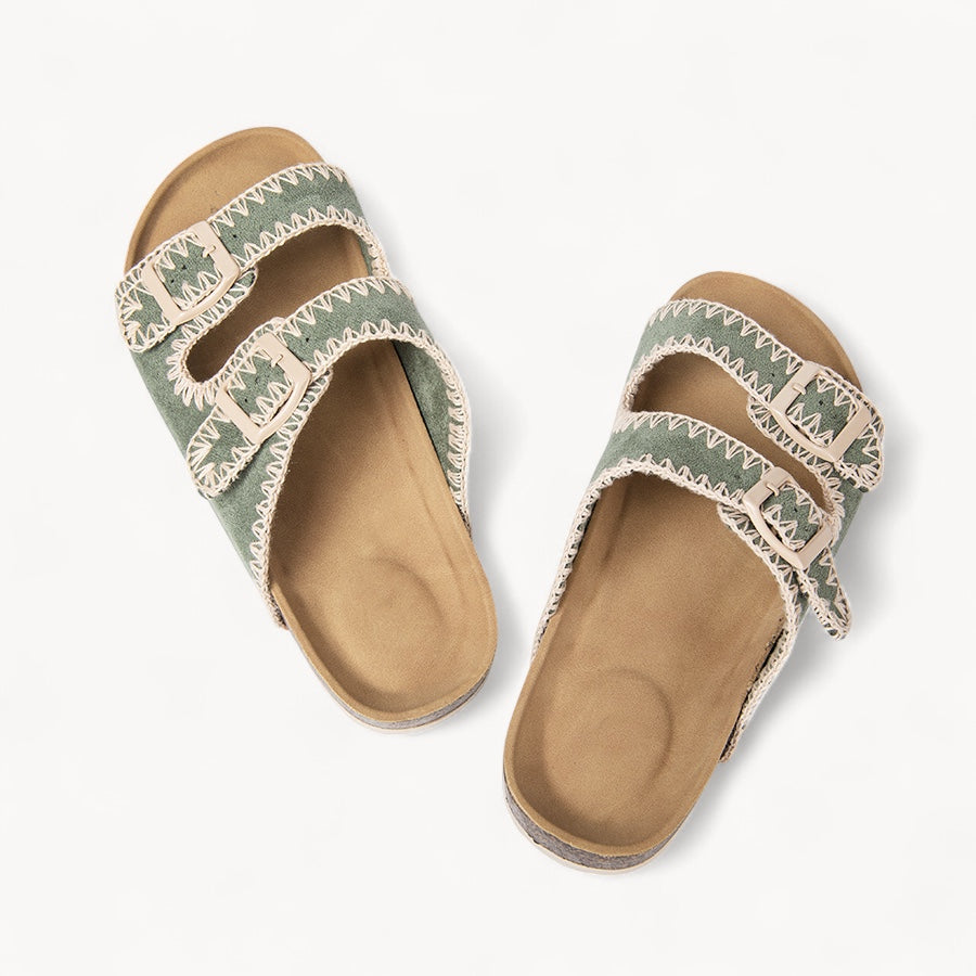 STICHFIT WOMEN'S CORK FOOTBED SANDALS (MINT GREEN)