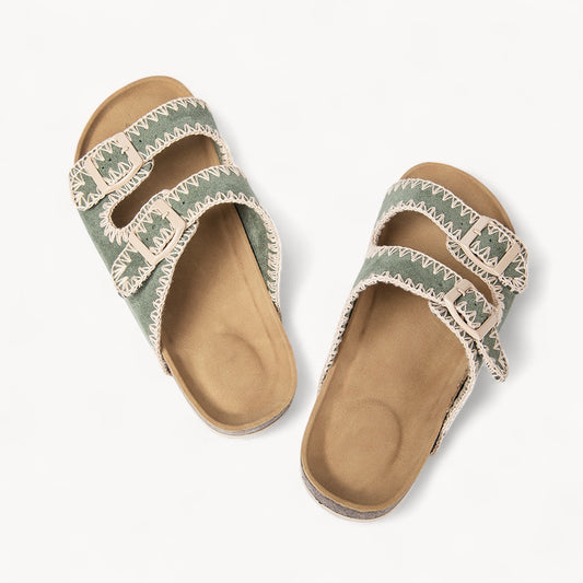 STICHFIT WOMEN'S CORK FOOTBED SANDALS (MINT GREEN)