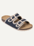 STICHFIT WOMEN'S CORK FOOTBED SANDALS (NAVY BLUE)