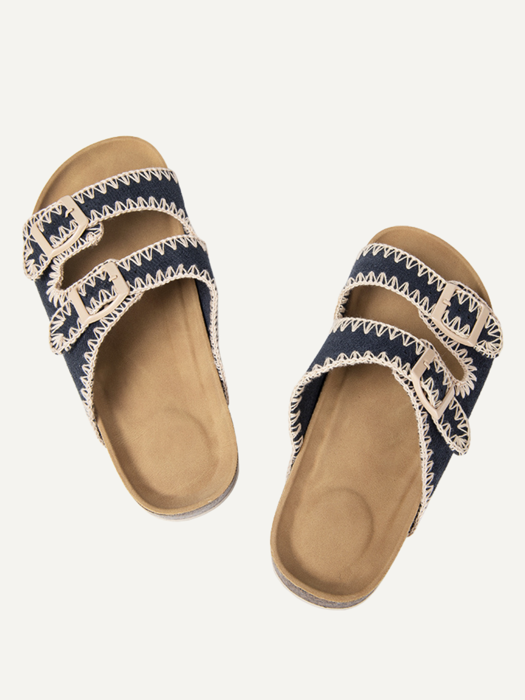STICHFIT WOMEN'S CORK FOOTBED SANDALS (NAVY BLUE)