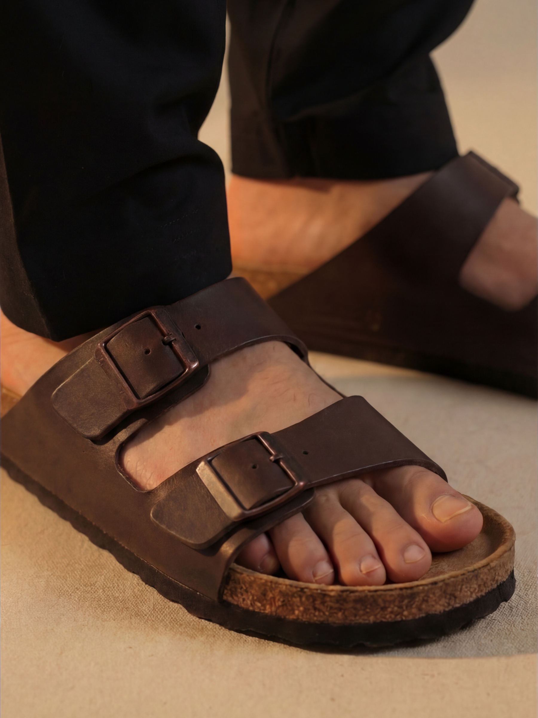 RIVIERA - COFFEE | CORK SANDALS