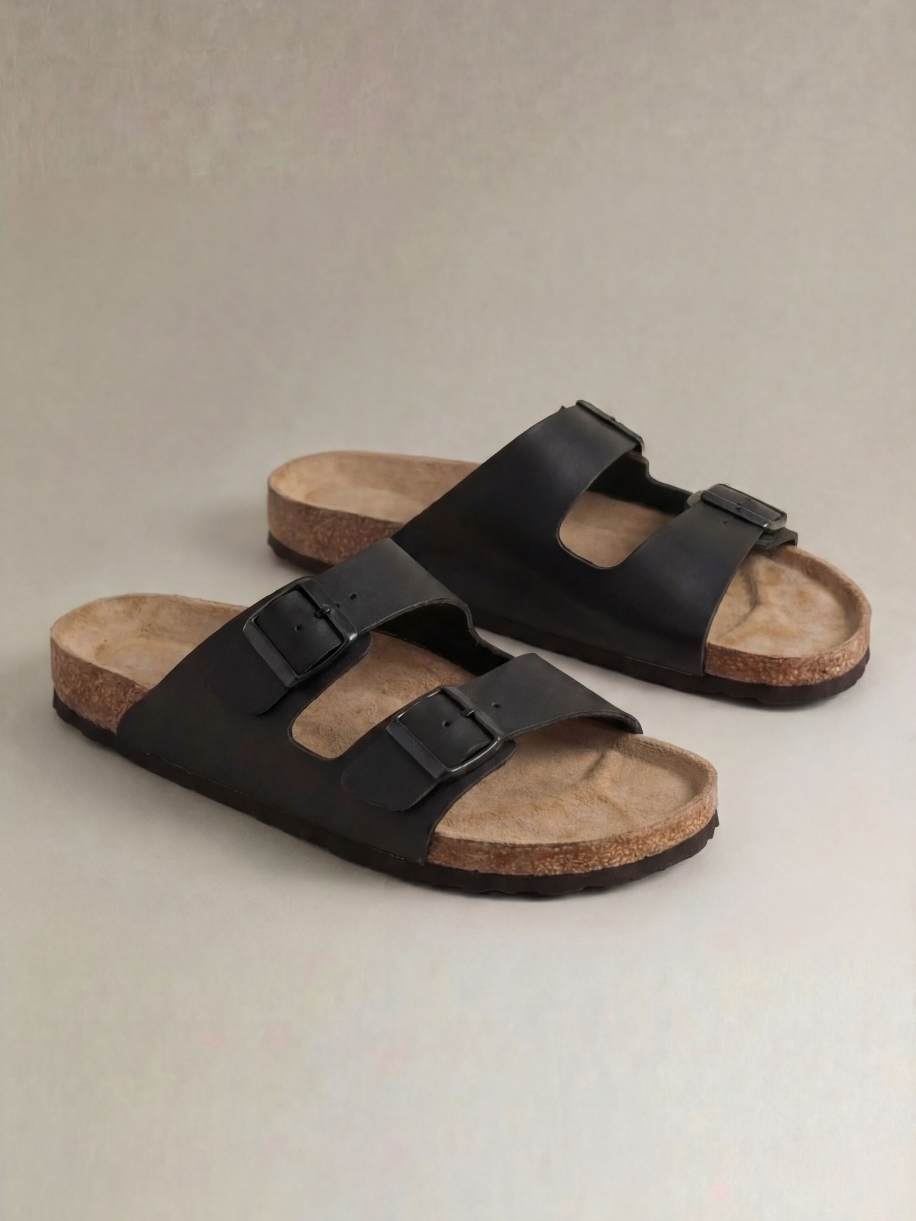 RIVIERA - BLACK | CORK SANDALS