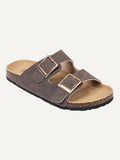 COMFORTABLE WOMEN'S CORK FOOTBED SANDALS (ASH BROWN)