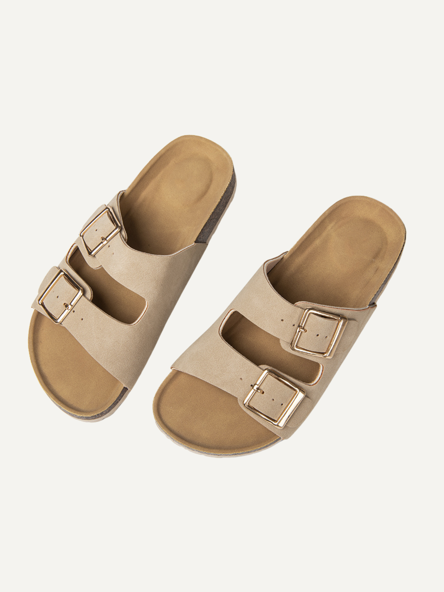 COMFORTABLE WOMEN'S CORK FOOTBED SANDALS (LIGHT BEIGE)