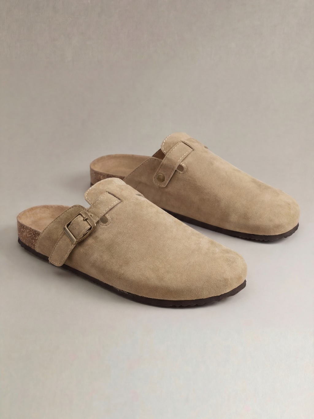 NOIR BEIGE CORK CLOGS
