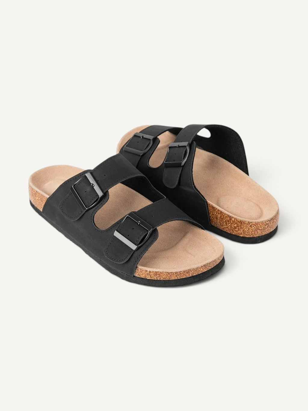 DUNE - MATTE BLACK | CORK SANDALS