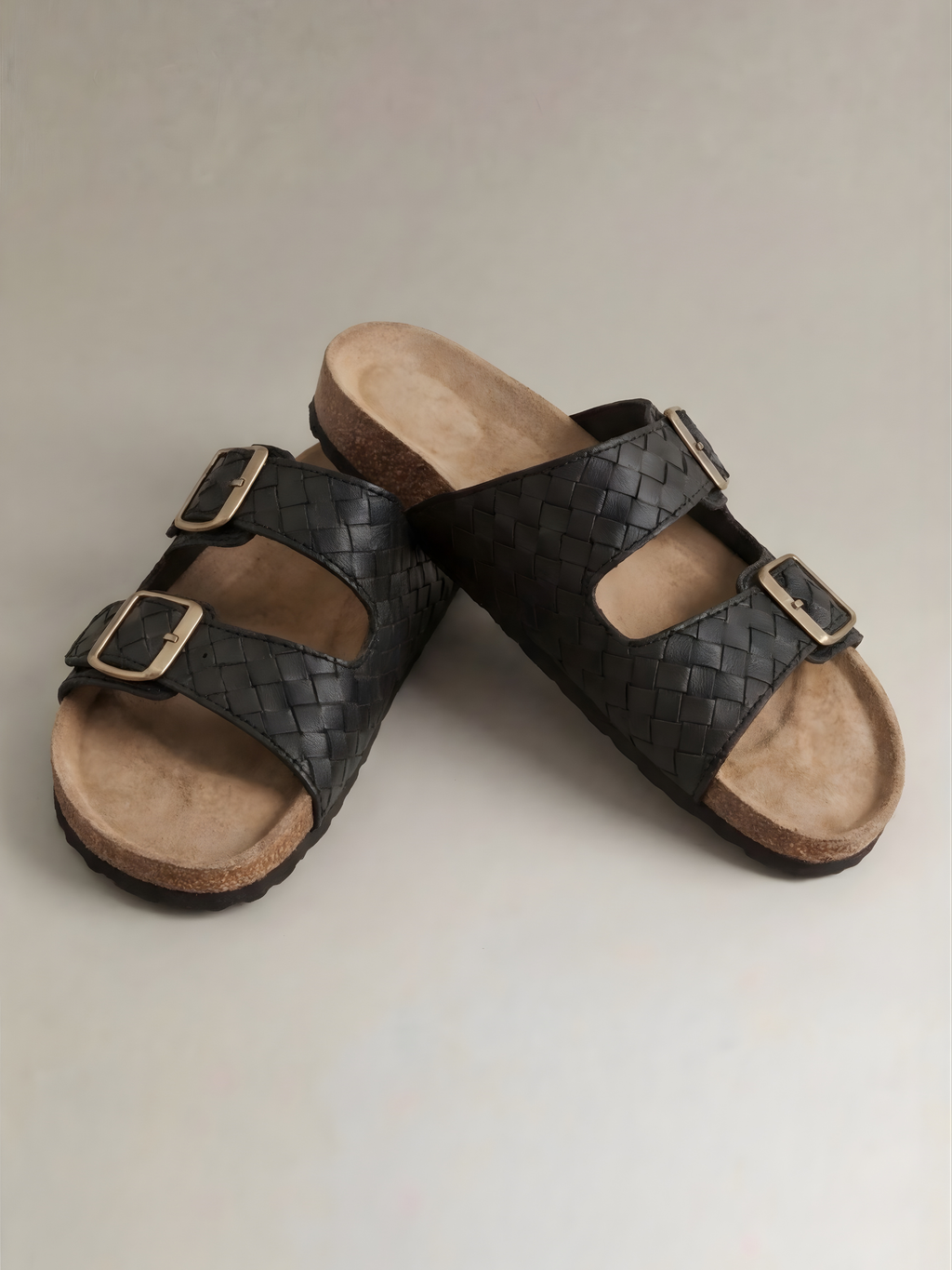 WEAVE - BLACK | CORK SANDALS