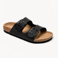CLASSIC WOMEN'S CORK FOOTBED SANDALS (JET BLACK)