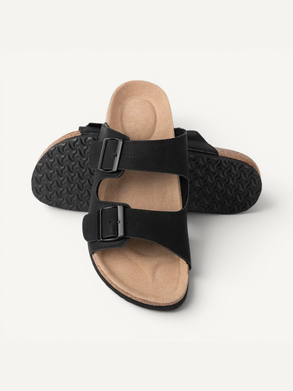 DUNE - MATTE BLACK | CORK SANDALS