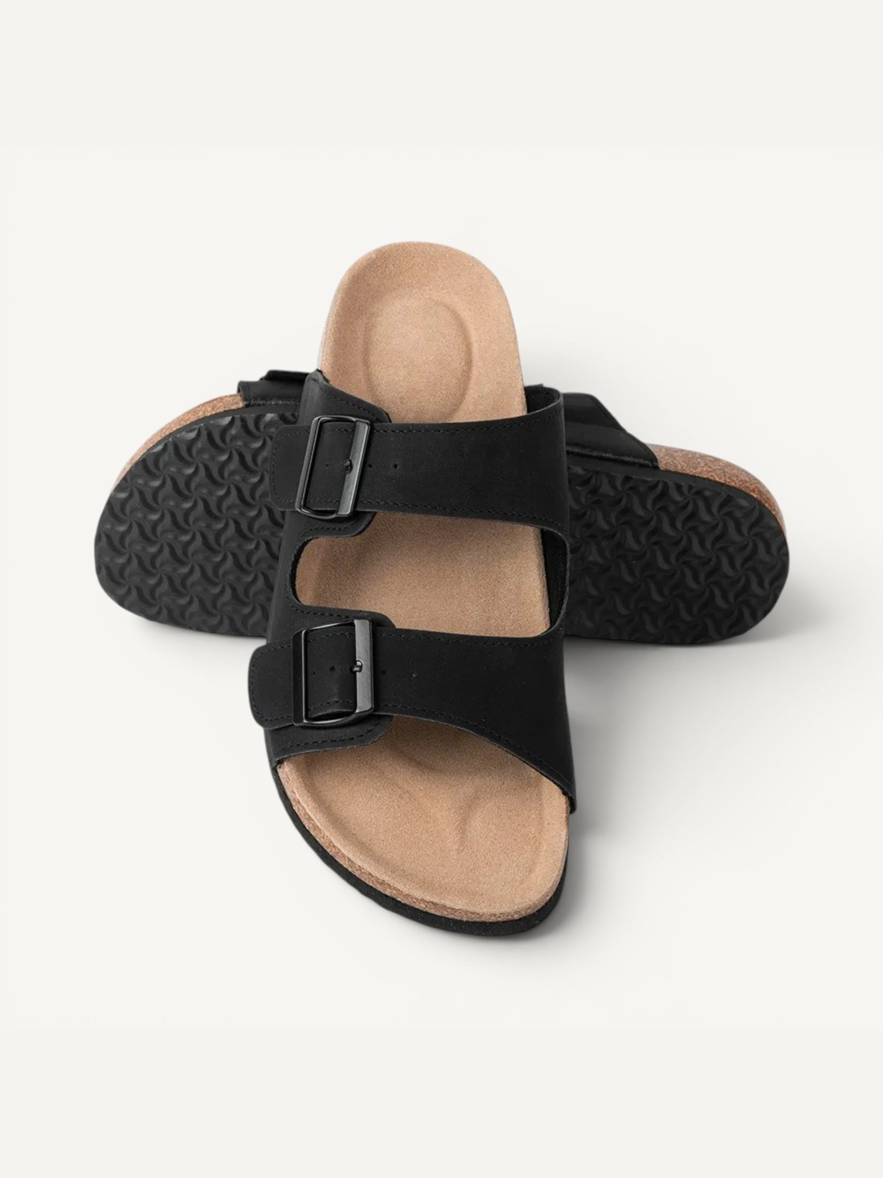 DUNE - MATTE BLACK | CORK SANDALS