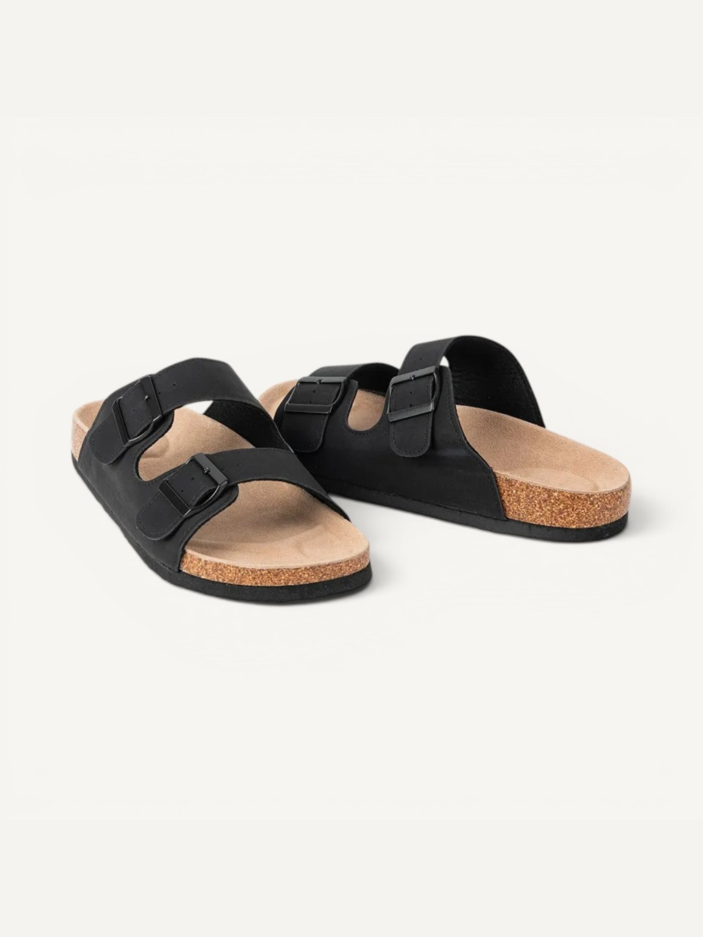 DUNE - MATTE BLACK | CORK SANDALS