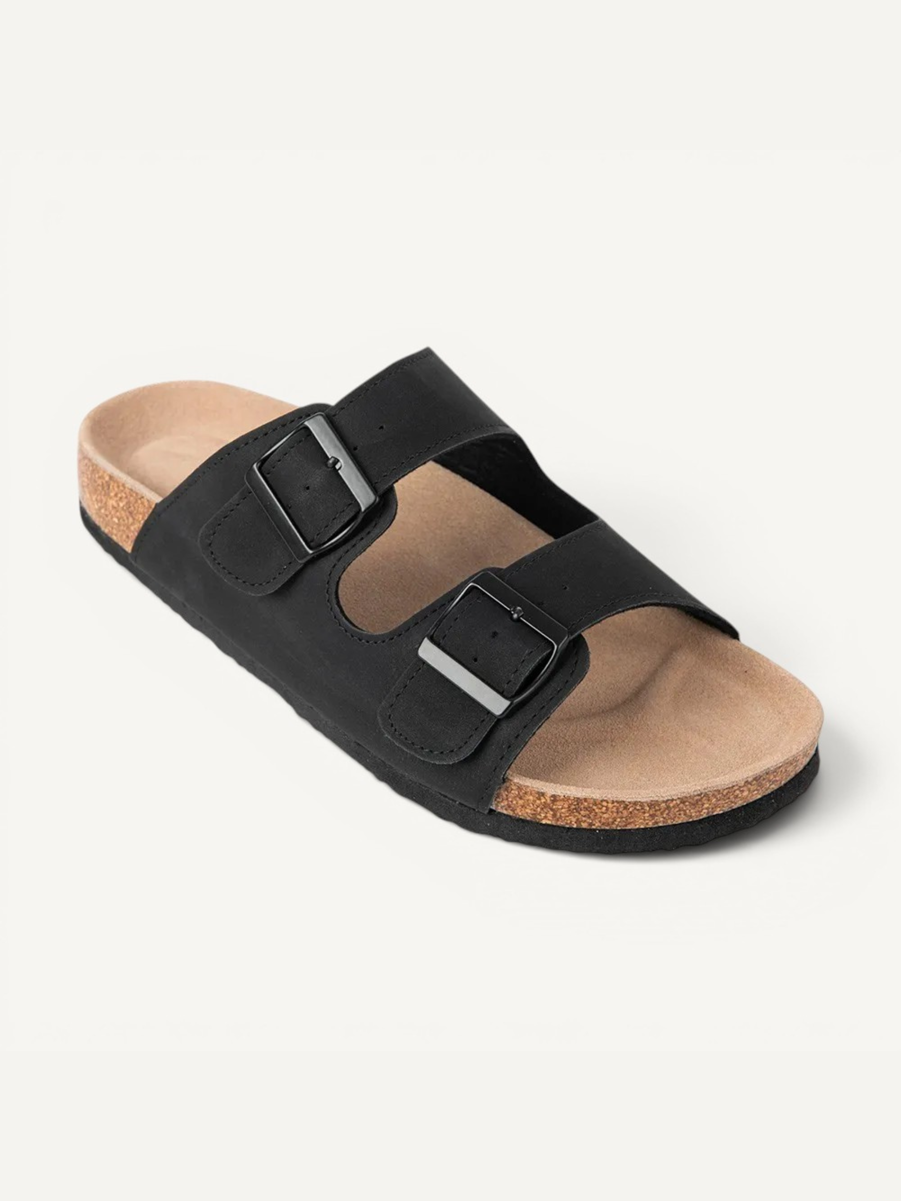 DUNE - MATTE BLACK | CORK SANDALS