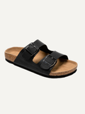 CLASSIC WOMEN'S CORK FOOTBED SANDALS (JET BLACK)
