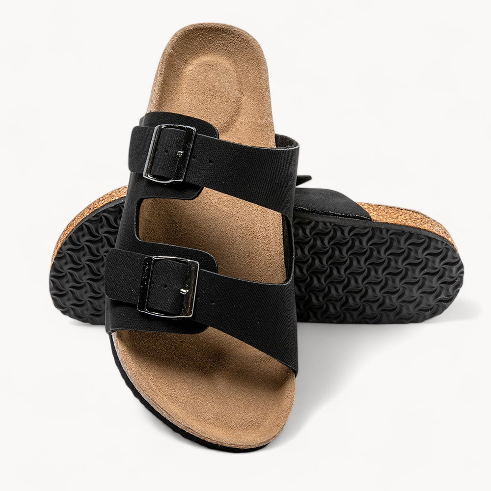 CLASSIC MEN'S CORK FOOTBED SANDALS (RAISIN BLACK)