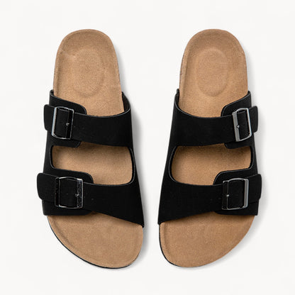 CLASSIC MEN'S CORK FOOTBED SANDALS (RAISIN BLACK)