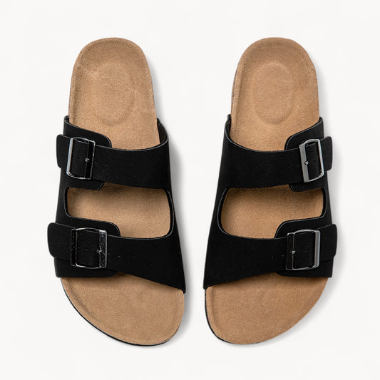 CLASSIC MEN'S CORK FOOTBED SANDALS (RAISIN BLACK)