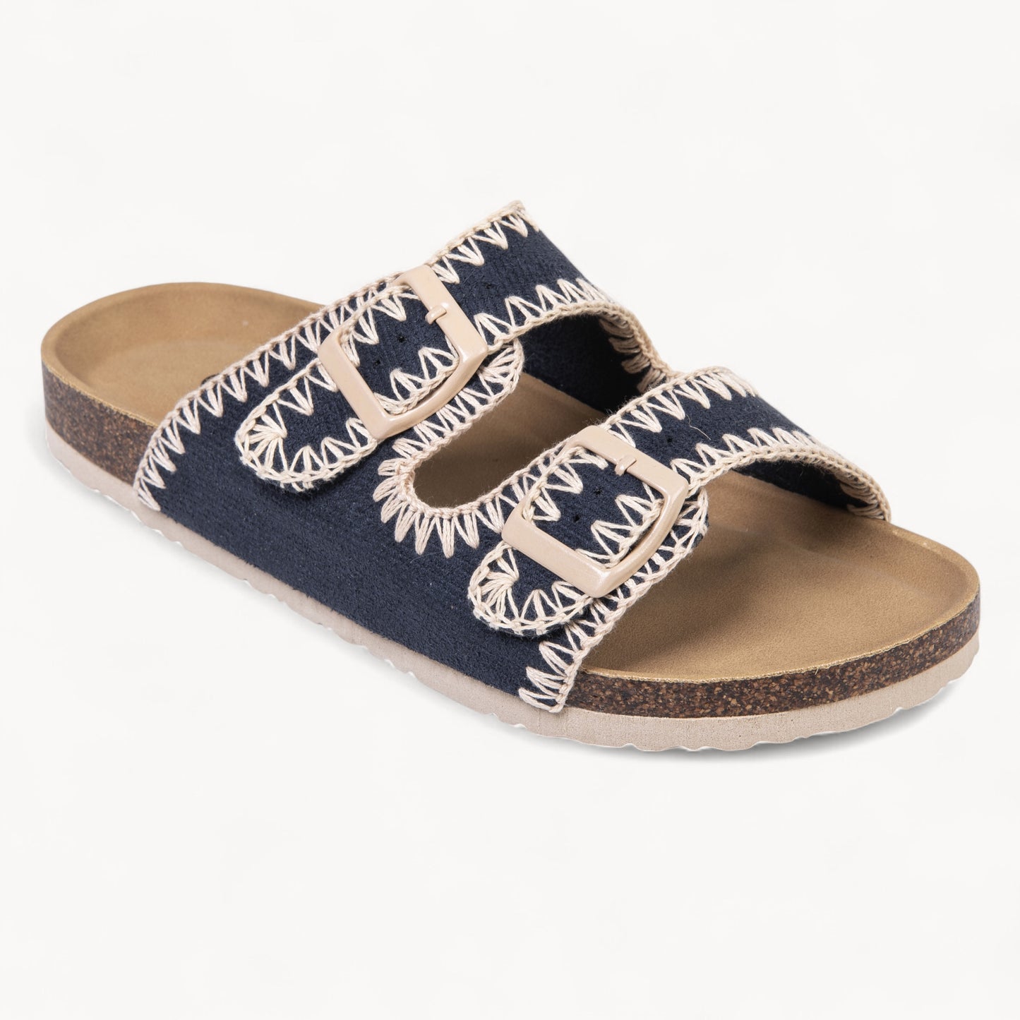 STICHFIT WOMEN'S CORK FOOTBED SANDALS (NAVY BLUE)