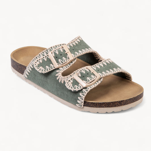 STICHFIT WOMEN'S CORK FOOTBED SANDALS (MINT GREEN)